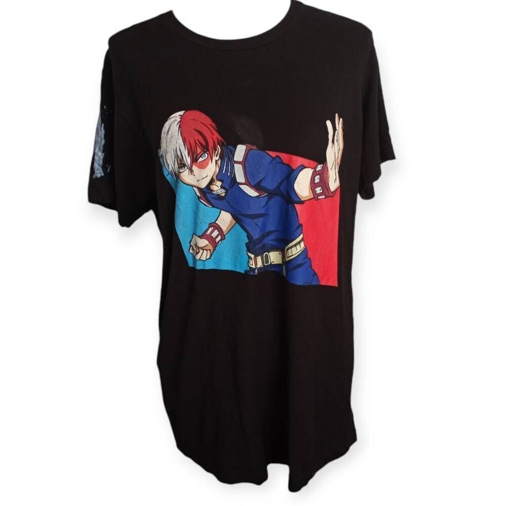 FUNIMATION Hero Academia Shoto Todoroki Fire And Ice Character Anime T-Shirt SZ.